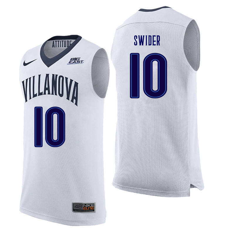 Men #10 Cole Swider Villanova Wildcats College Basketball Jerseys Sale-White
